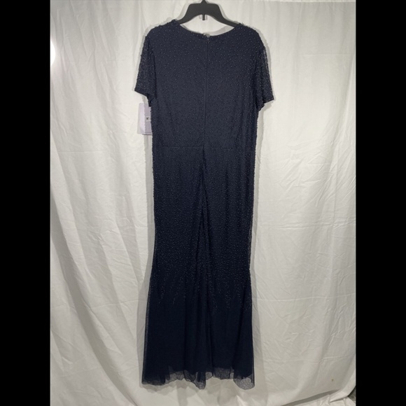 NWT JS Collection Cowl Neck Beaded Mesh Gown 16 - Picture 9 of 12